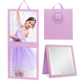 Fabuday lighted hanging mirror folded compact, ideal for on-the-go dancers.