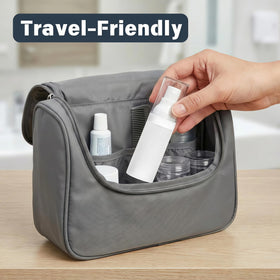 FaceBucks hair-spray bottle provides a fine mist for styling.