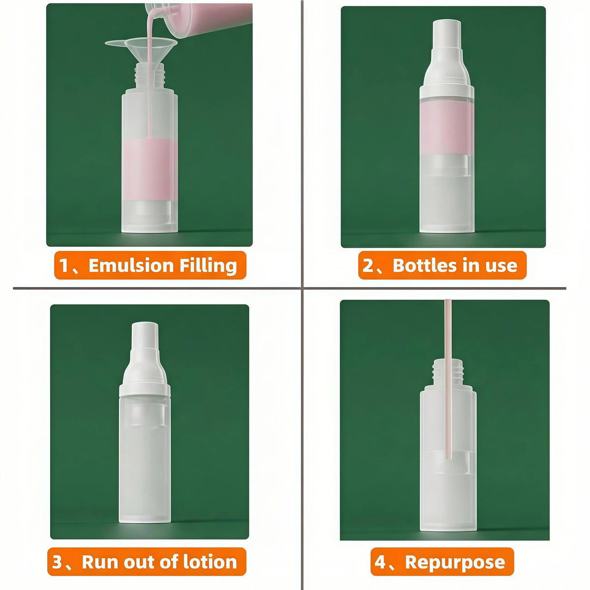 FaceBucks pack of four travel bottles for shared use or multi-product storage.