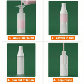 FaceBucks pack of four travel bottles for shared use or multi-product storage.