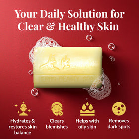 FACEDOCTOR Complexion Bar Soap texture close-up demonstrates gentle cleansing with sea buckthorn oil.