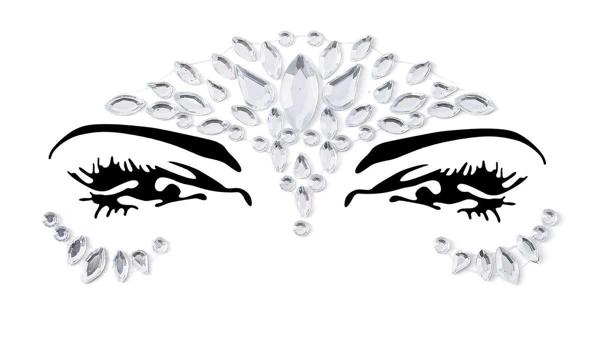 FACEGEM LONDON iridescent jewel stickers add dimension and color.