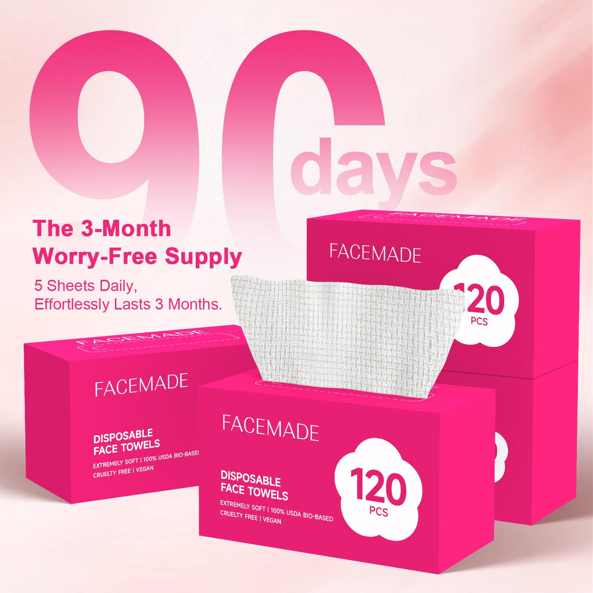 FACEMADE multi-purpose towels ideal for travel, home skincare, and baby care substitutes.