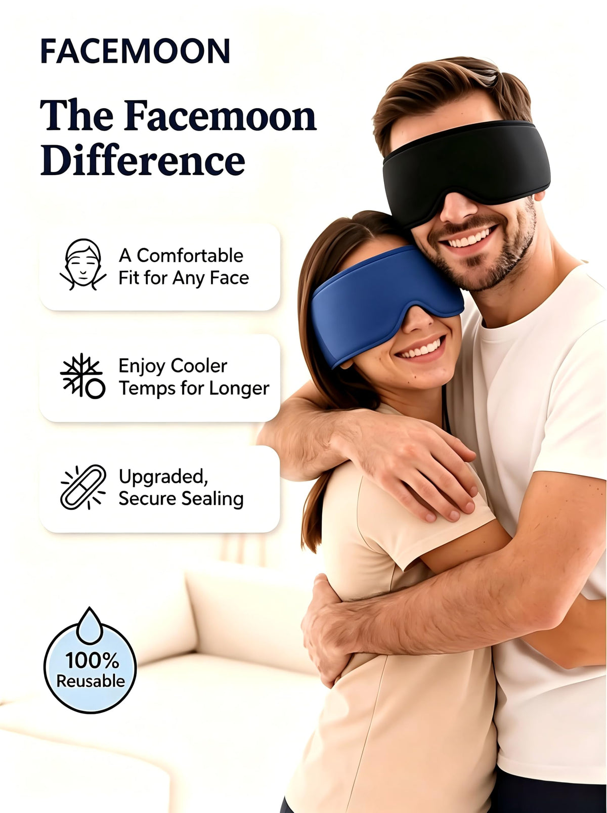 FACEMOON eye pack thick gel detail indicating long-lasting cooling