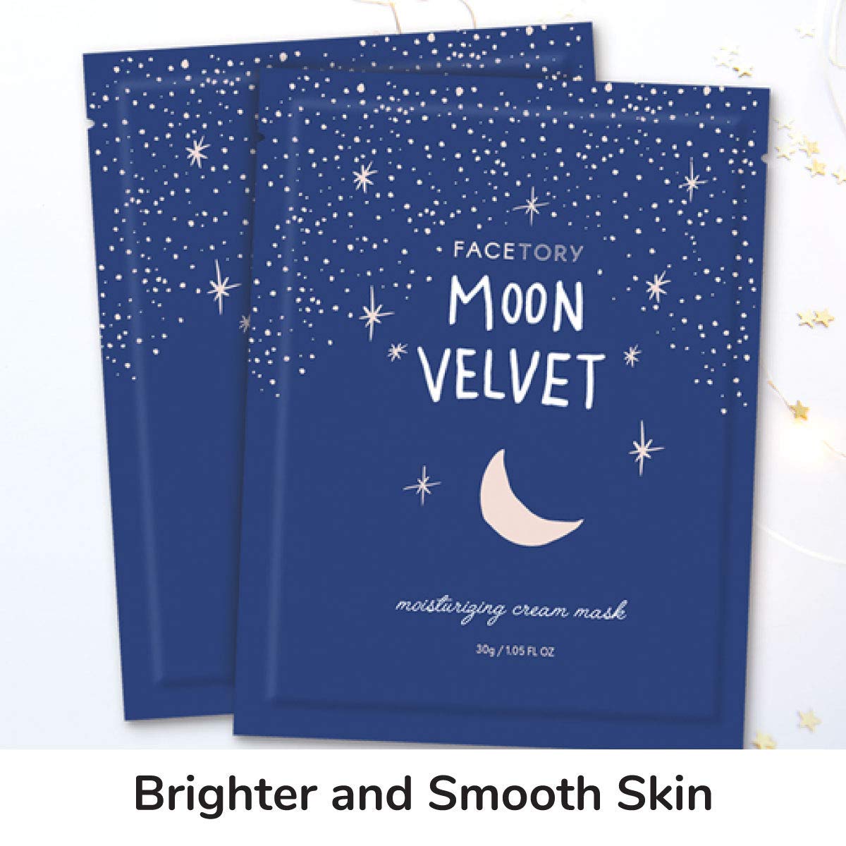 FACETORY Moon Velvet Mask uses TENCEL for gentle, non-irritating wear.
