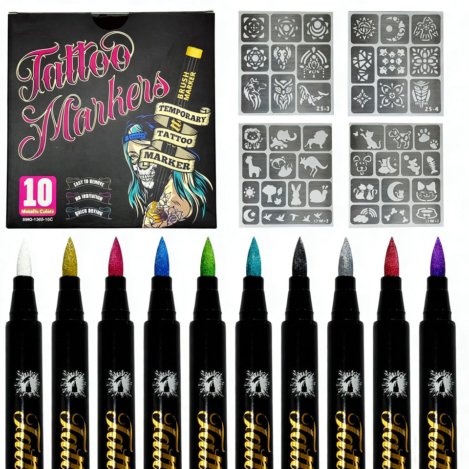 Faceura 10 colors metallic face paint markers for bold costumes and events.