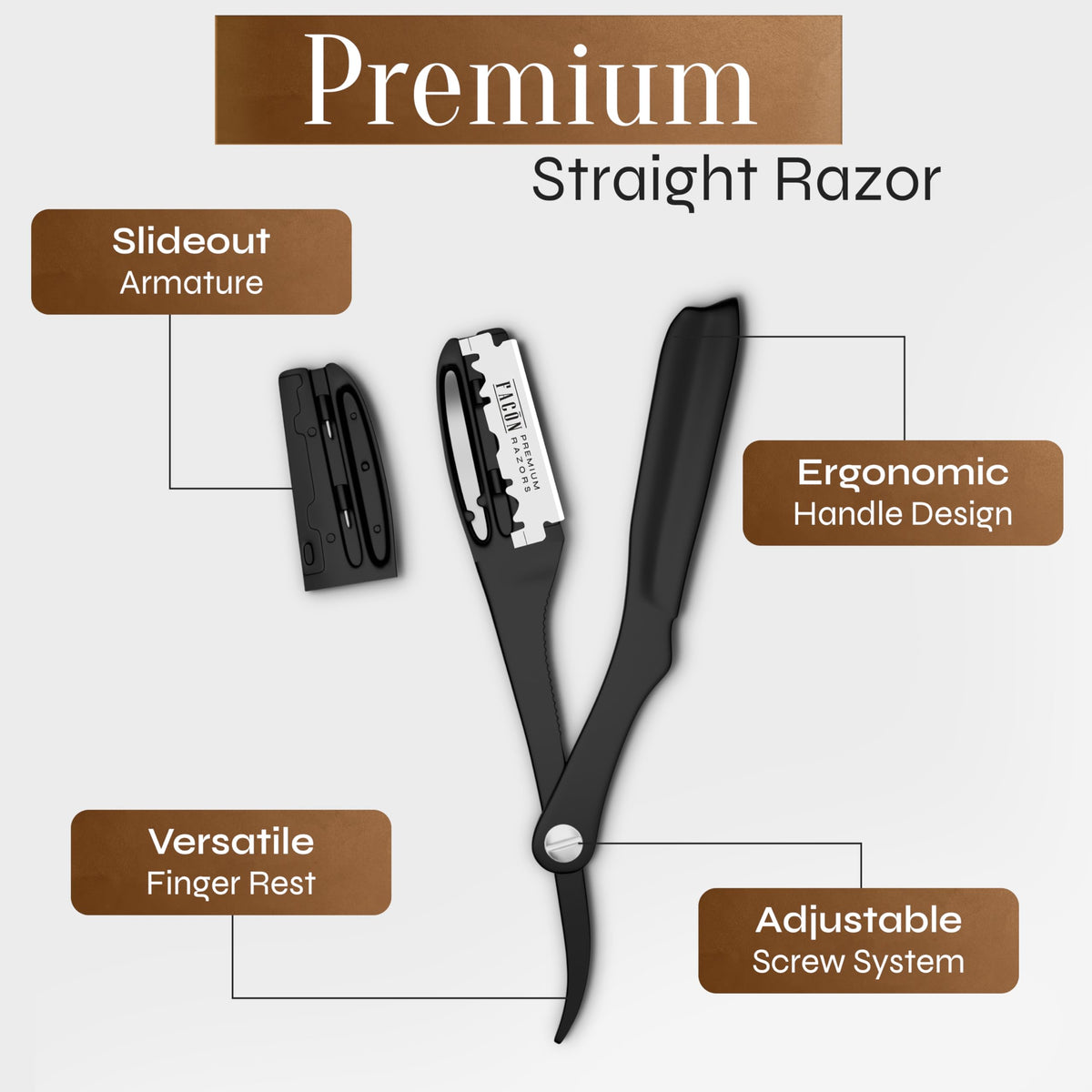 FACON close shave demo shows balanced grip for steady technique.