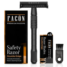 FACON double edge safety razor butterfly open for a smooth, precise shave.