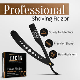 FACON 100-pack platinum blades for sharp, consistent cuts.
