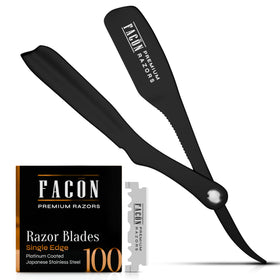 FACON straight razor kit box showcases contents for precise grooming.