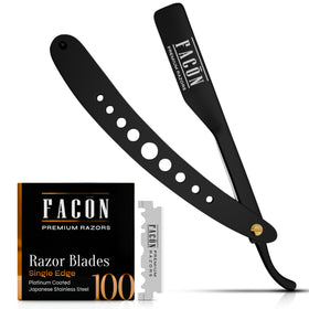 FACON straight razor kit packaging for premium home grooming.