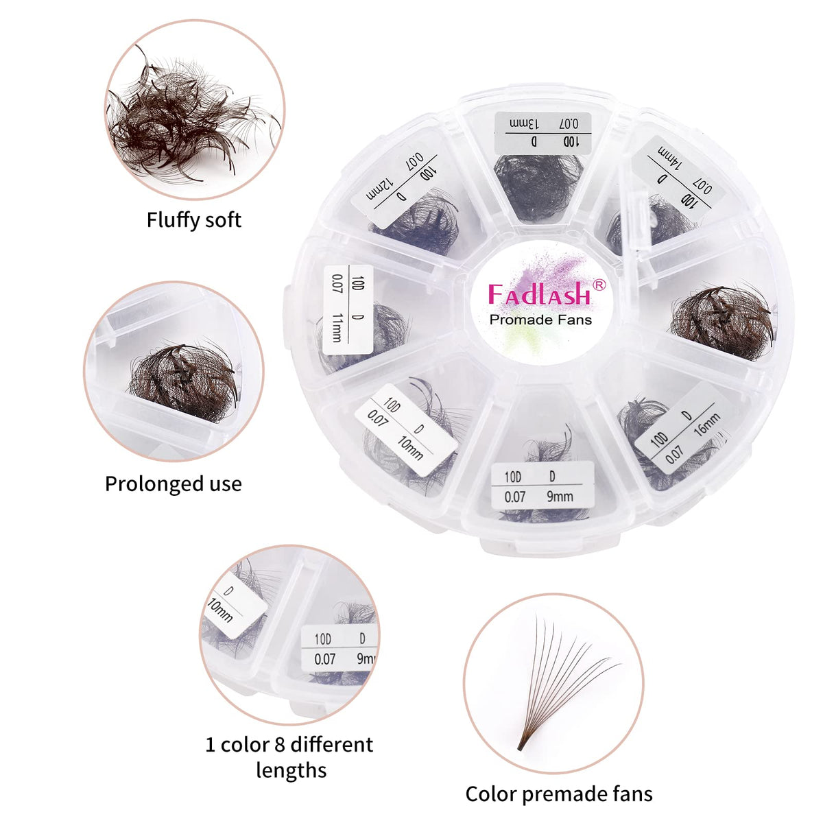FADLASH brown lash fans 1000pcs ideal for budget-friendly volume sets