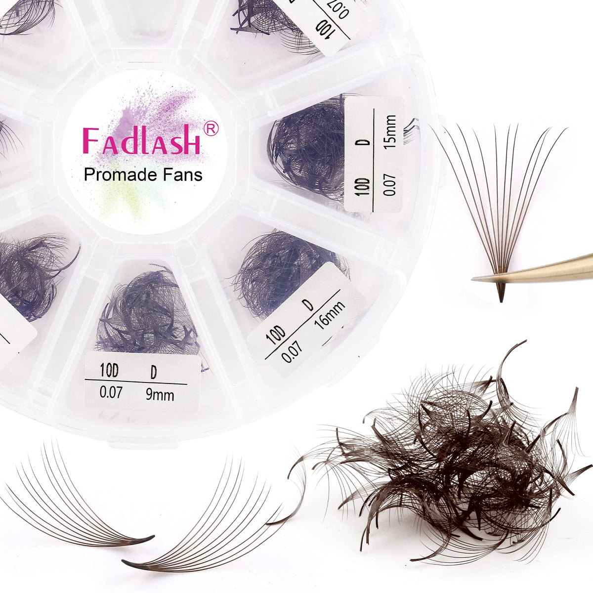 FADLASH premade fans colored 10D lashes for quick volume