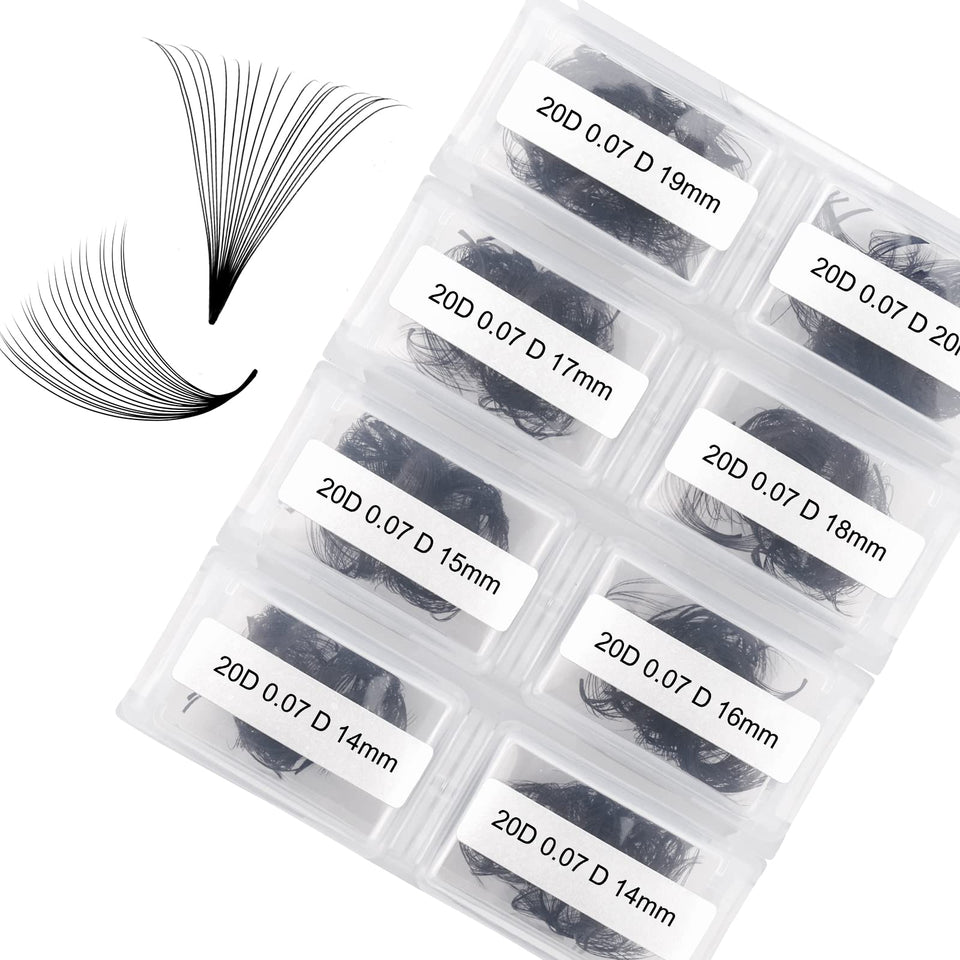 FADLASH premade lash fans in a tray, bulk value for pros.