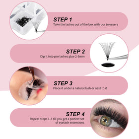 FADLASH premade fans ready for quick pickup during applications.