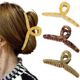 FAELBATY Big Butterfly hair clip in brown securely grips thick hair for all-day style.