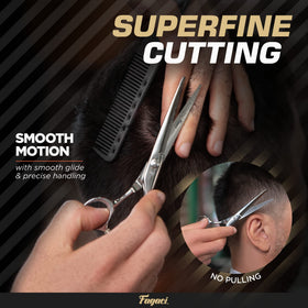 Fagaci 440C steel hair scissors deliver a durable edge for long-lasting use.