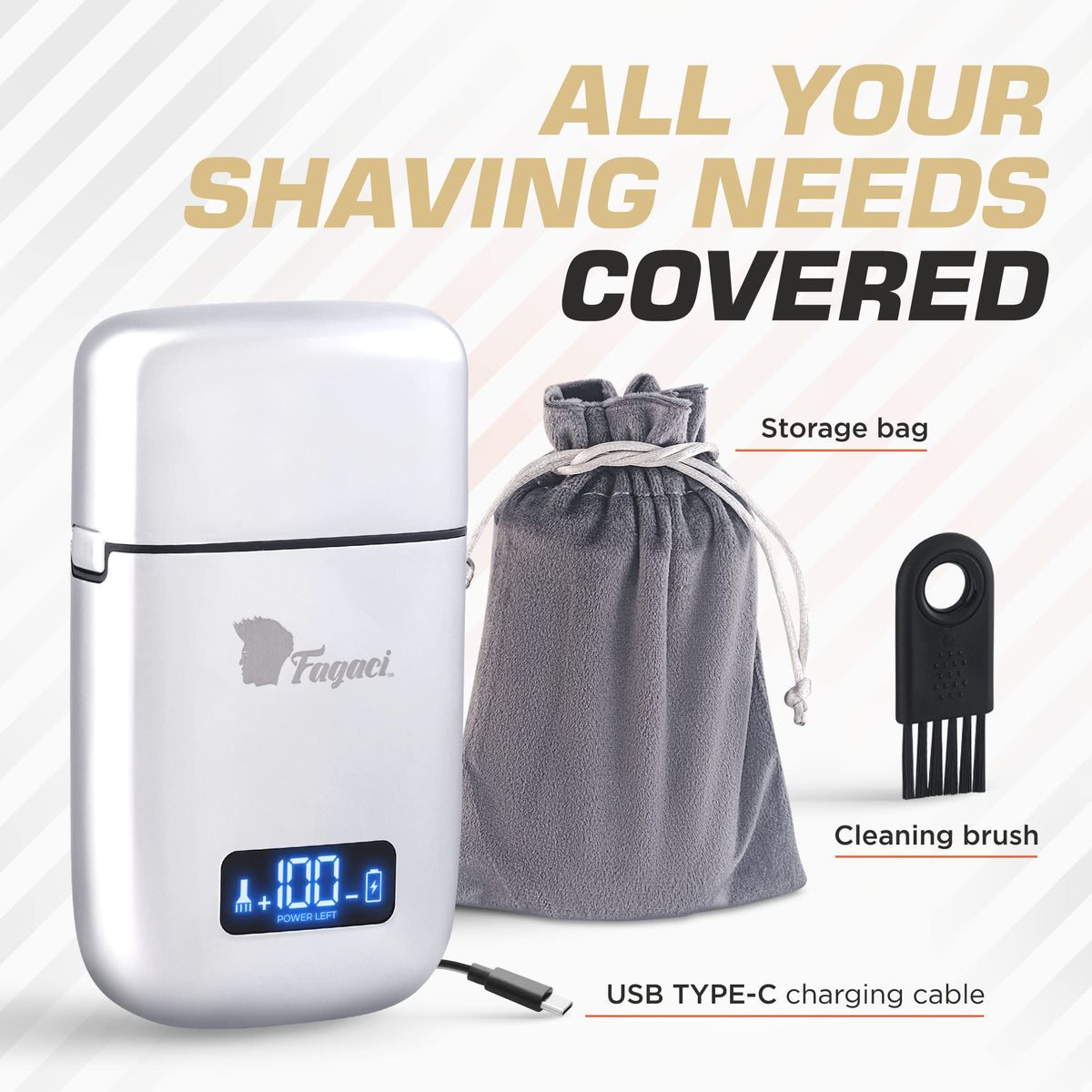 Fagaci shaver cleaning reminder shows maintenance cue for best performance