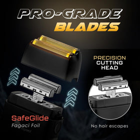 Fagaci Barber Foil Shaver 3-hour battery indicator for extended runtime.