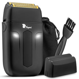 Fagaci double-foil shaver close-up shows a smooth glide for irritation-free shaving