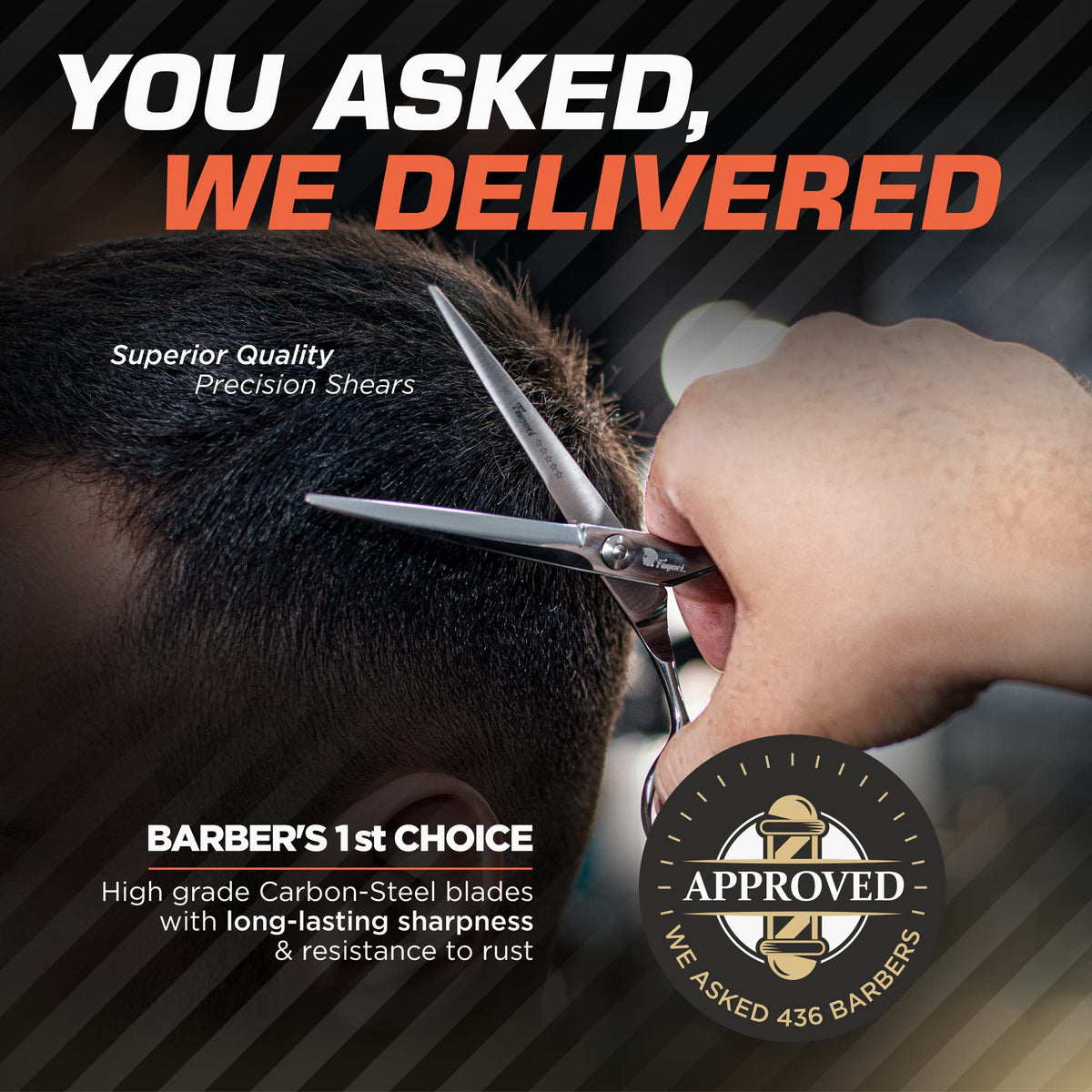Fagaci durable professional-use scissors ideal for beard, hair, and family use.
