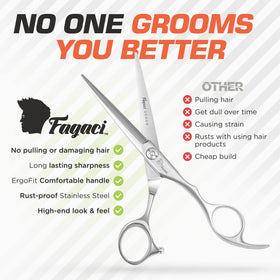 Fagaci hair shears demonstrate smooth motion at the blade joint.