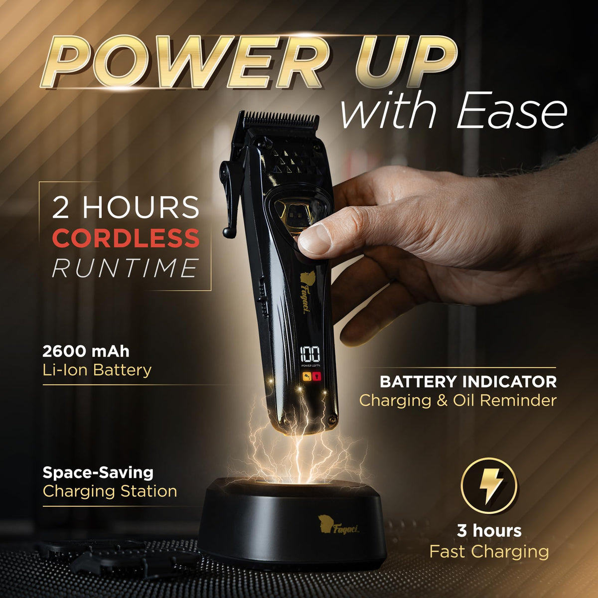 Fagaci low-noise clipper designed for calm, quiet grooming.