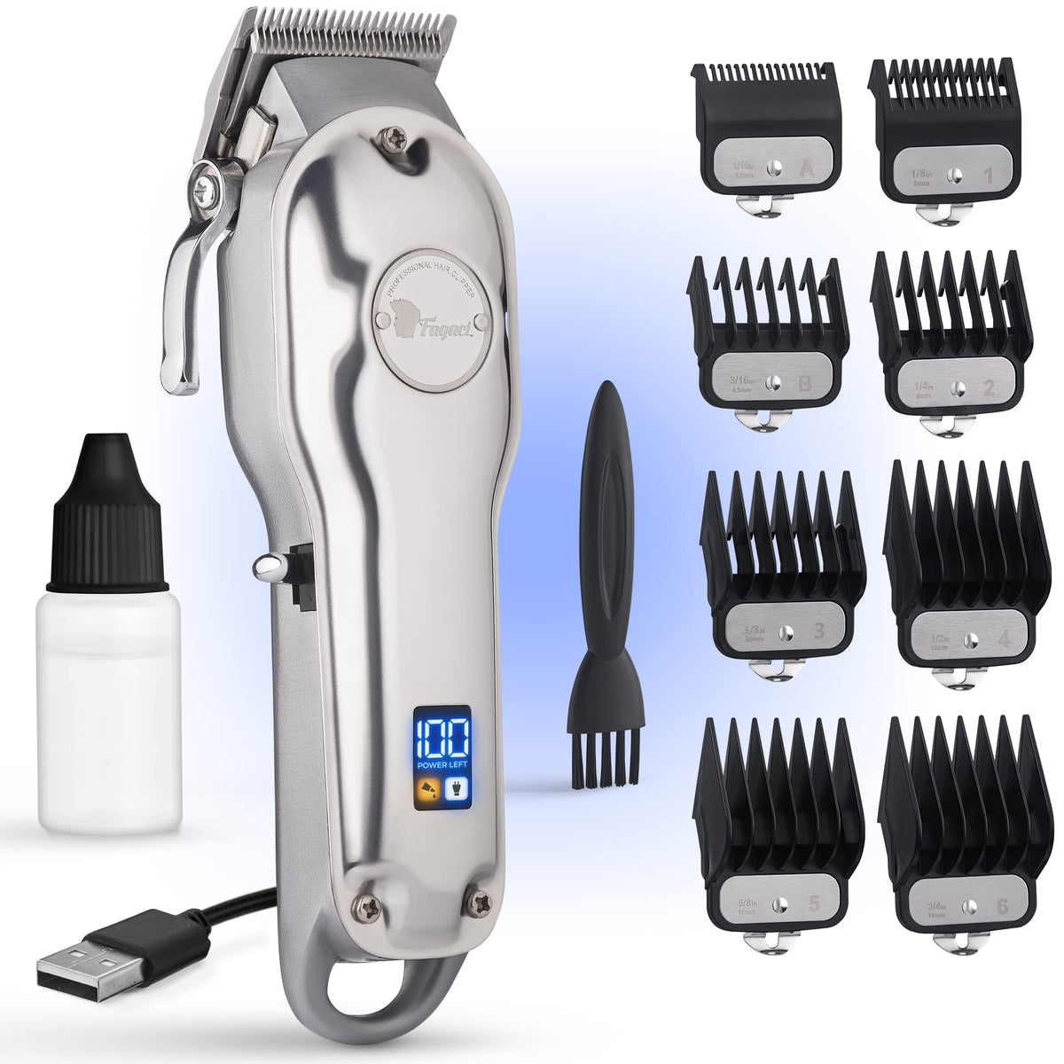Fagaci Professional Clipper blade closeup for ultra-precise cuts.