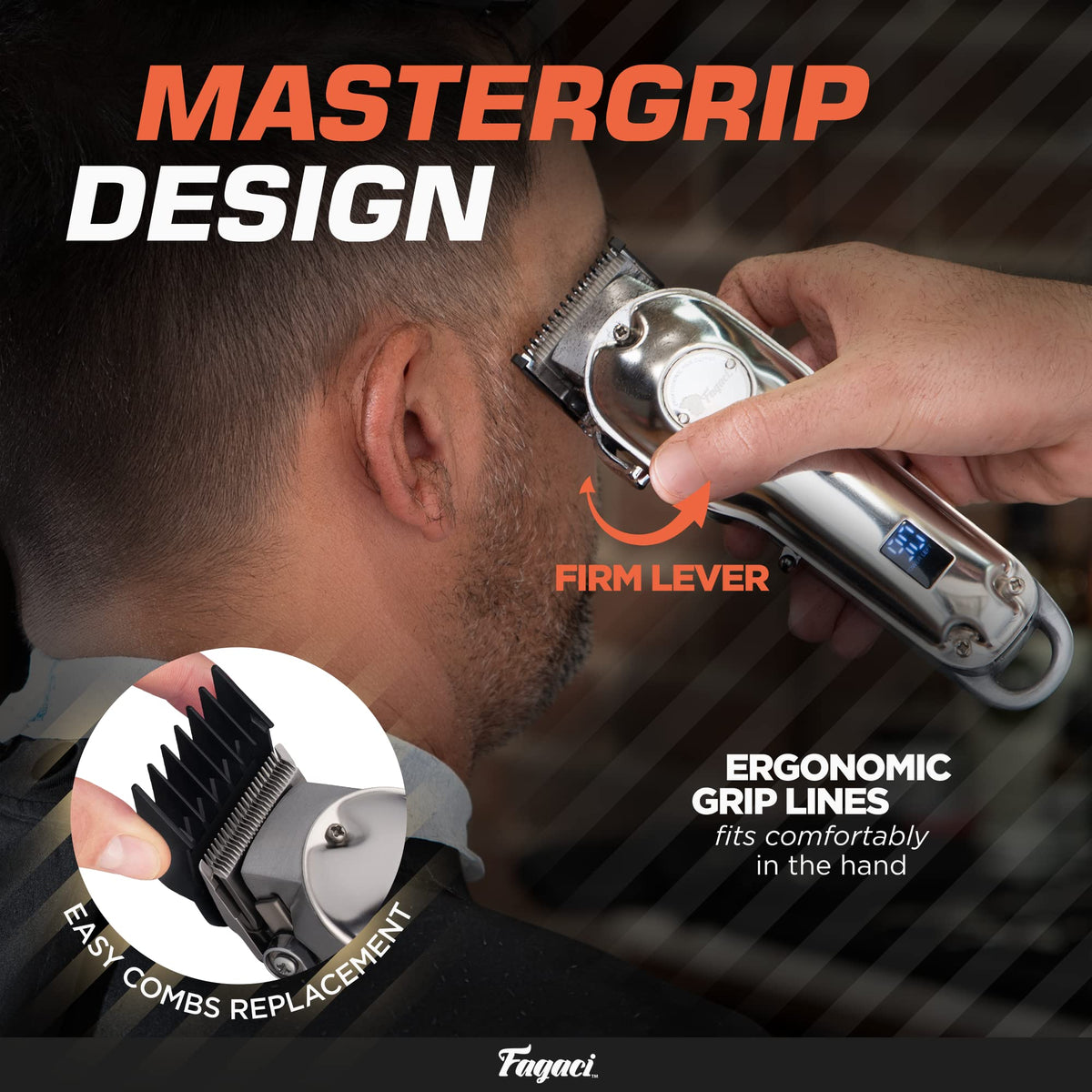 Fagaci clippers in salon setup, ideal for professionals.