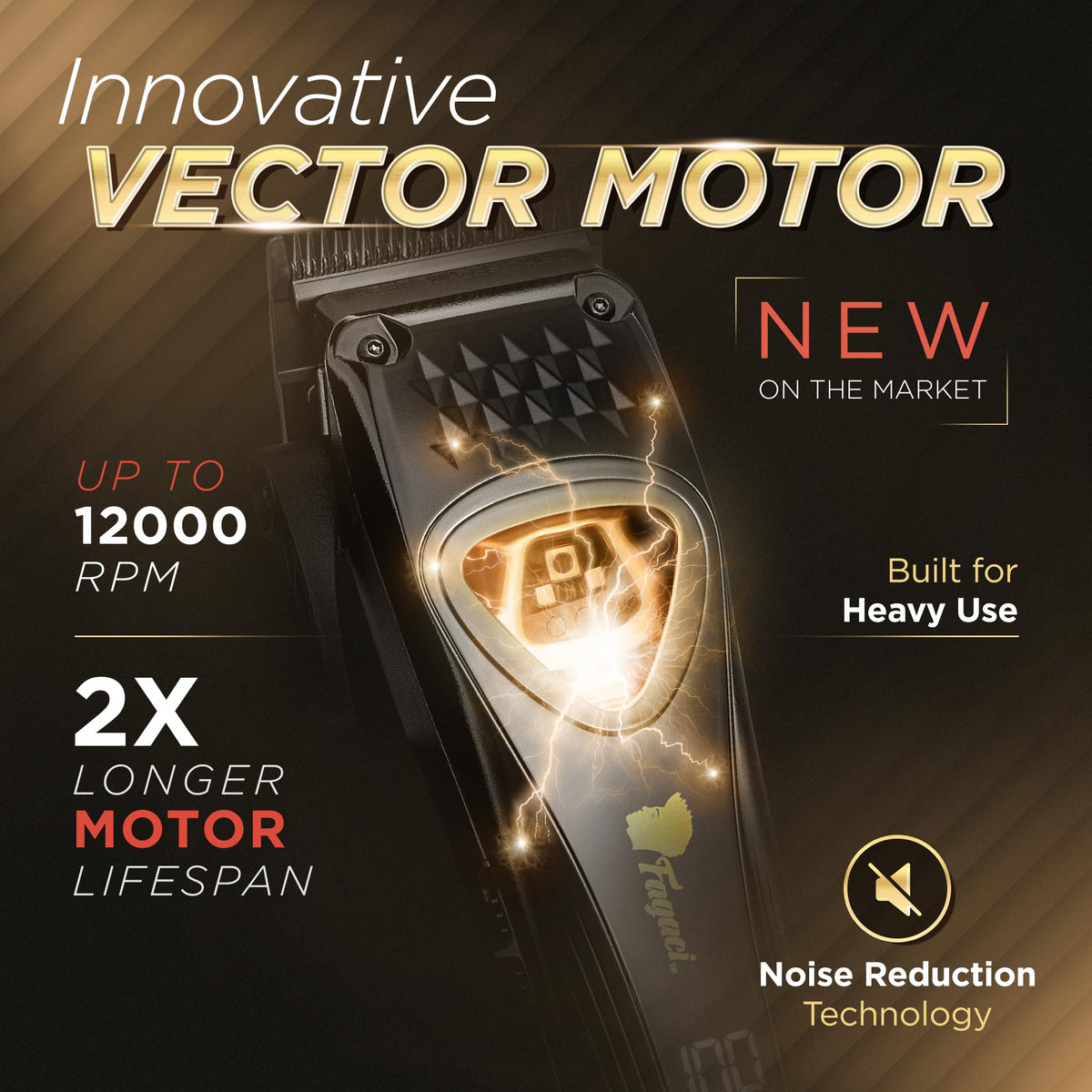 Fagaci clipper with vector motor delivers 12,000 RPM power for fast trims.