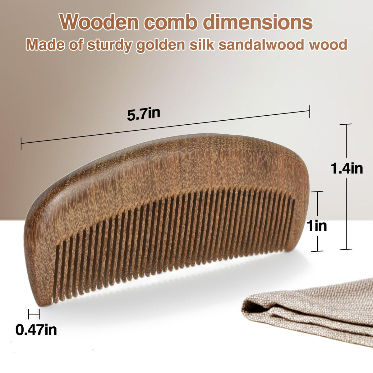 FaHaner golden sandalwood comb providing smooth detangling and natural scent