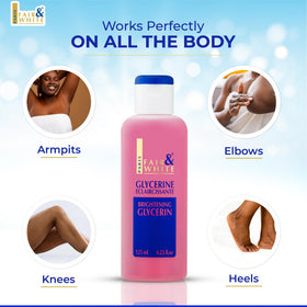 Fair and White Original Glycerin bottles on dresser evoke travel-friendly moisturization.