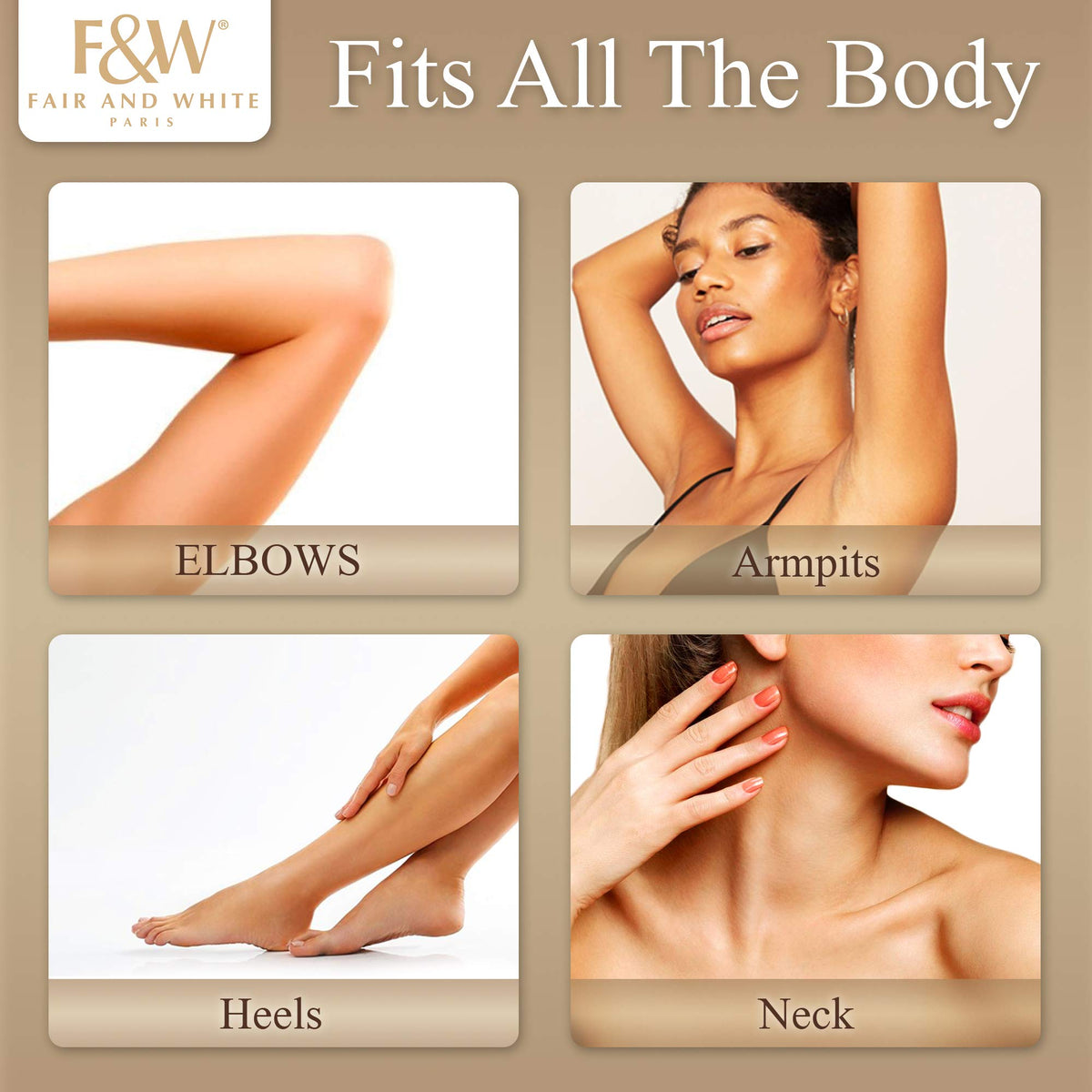 Ingredients graphic highlights argan oil, vitamin E, and shea butter for nourishing skin.