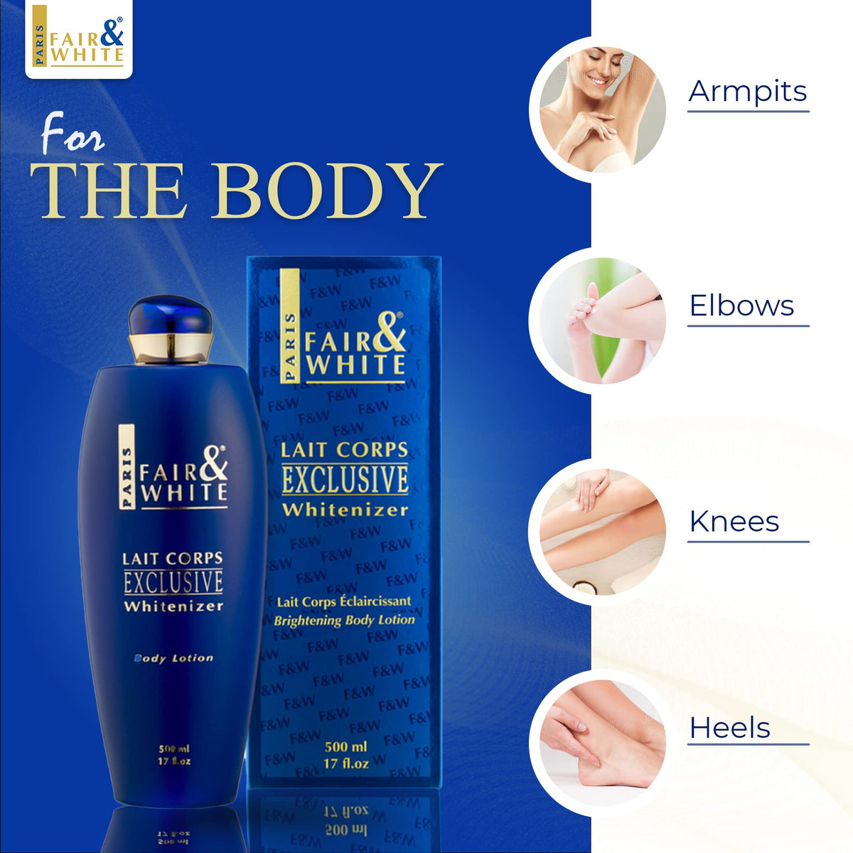Fair-White Lait Corps Exclusive antioxidant ingredient focus for skin health.