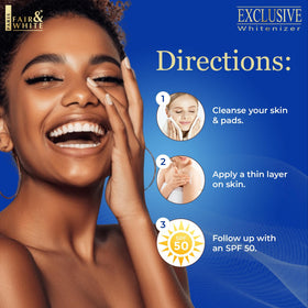 Fair-White Lait Corps Exclusive packaging box for premium skincare.