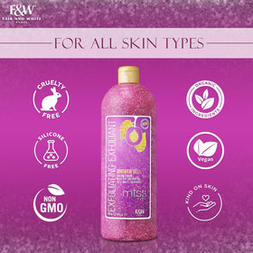 FAIR AND WHITE pump provides easy, mess-free use during morning showers.