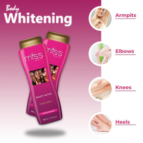 FAIR & WHITE Miss White label detail highlighting hydration and usage cues