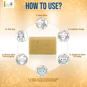 FAIR & WHITE Original AHA Exfoliating Soap on face and body use for routine prep.