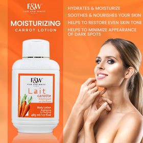 Application on arm showing moisturizing care from Fair & White Original Carrot Lotion.