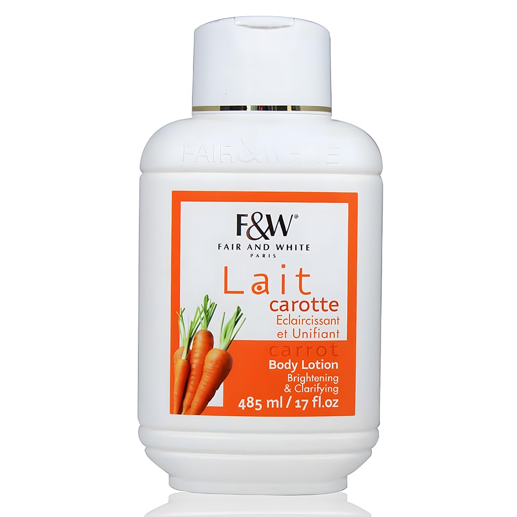 Fair & White Original Carrot Lotion bottle front, suggesting even skin tone benefits.