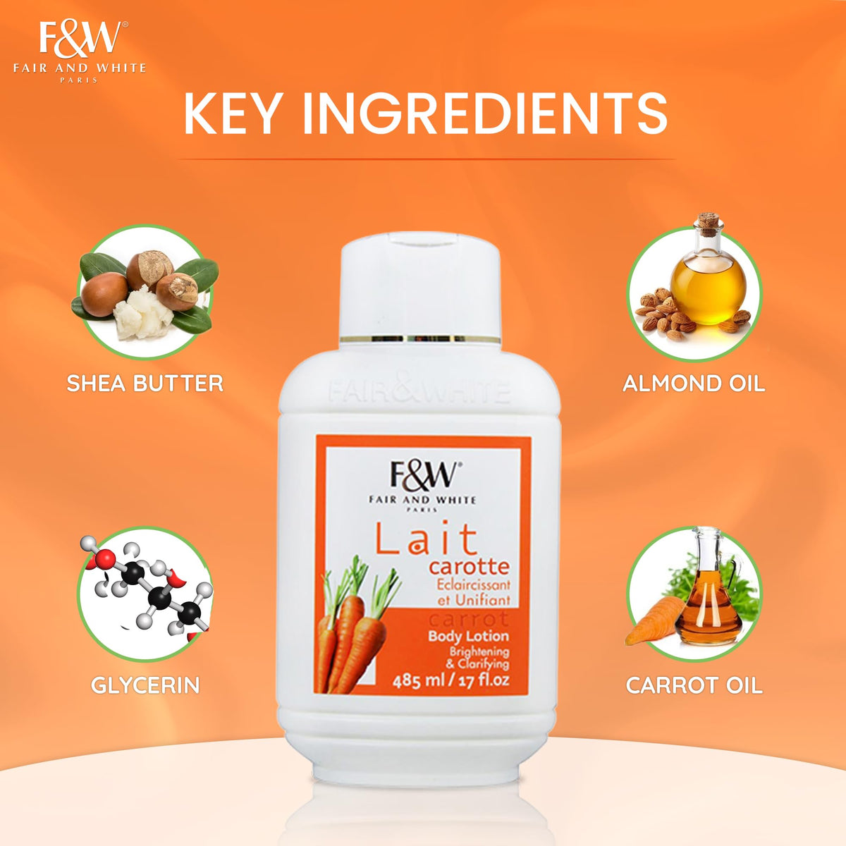 Close-up of the carrot lotion cream texture for smooth application.