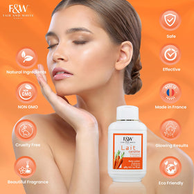Ingredients highlight carrot oil in Fair & White Original Carrot Lotion for nourishment.