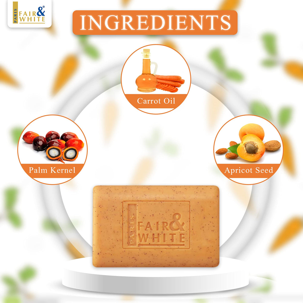 FAIR & WHITE Original Exfoliating Soap lather close-up showing creamy texture and exfoliating particles.