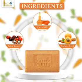 FAIR & WHITE Original Exfoliating Soap lather close-up showing creamy texture and exfoliating particles.