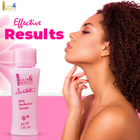 Fair & White So White serum applied to hand for daily use