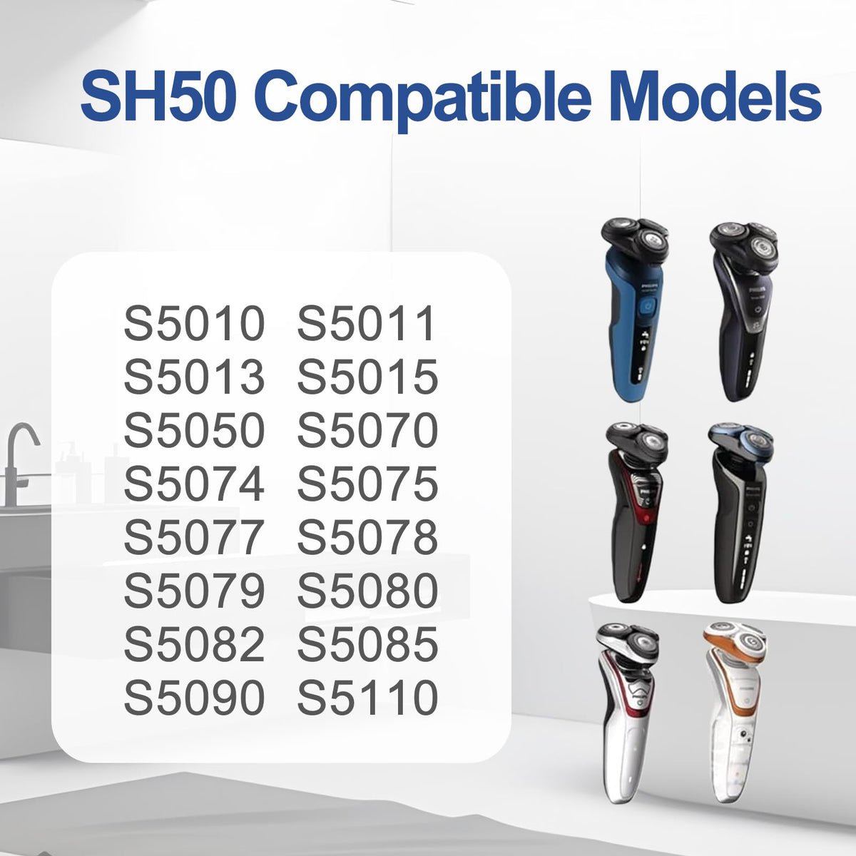 Fairbee SH50 360° floating system adapts to facial contours for a comfortable shave.