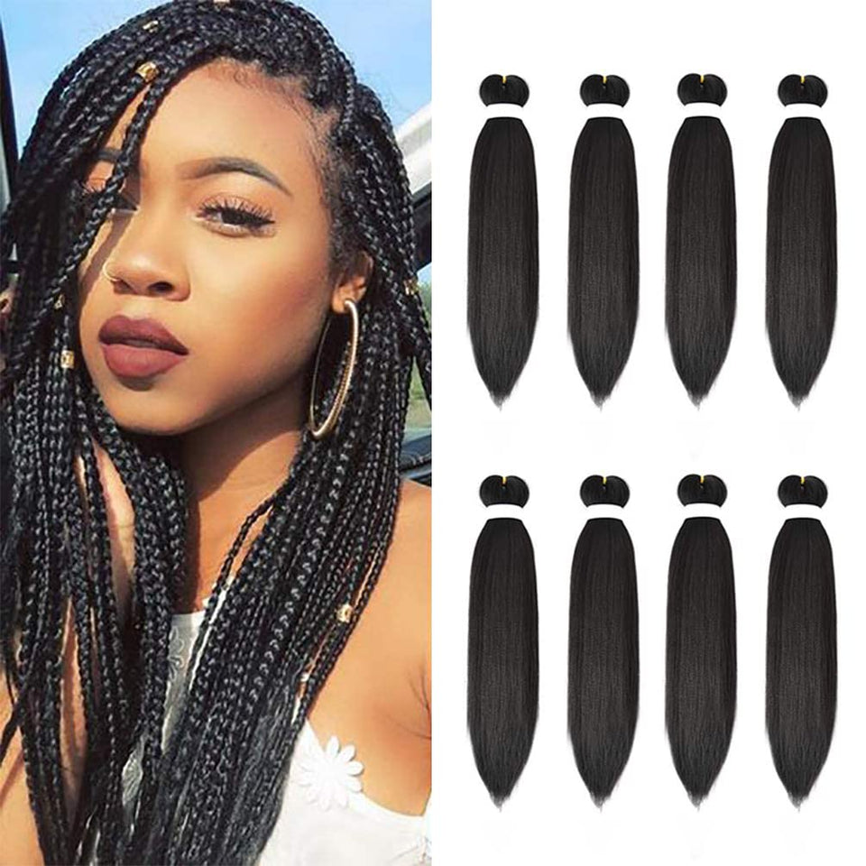 Fairise 8-pack pre-stretched braiding hair with yaki texture for natural-looking results.