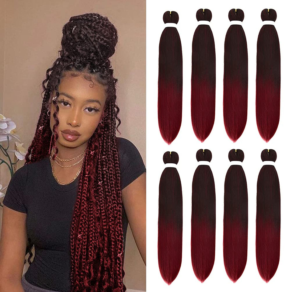 Fairise ombre braiding hair 26-inch 8-pack showing vibrant color and full coverage potential.