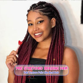 Fairise pre-stretched braiding hair 26-inch with yaki texture for natural look.