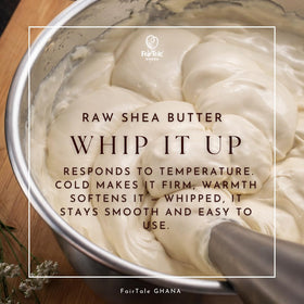 FairTale GHANA Shea Butter applied to skin for gentle hydration